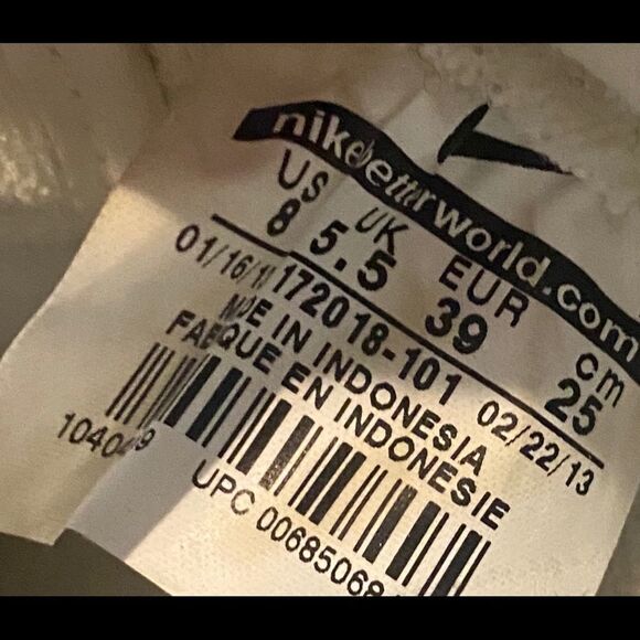 Nike Stamina Training Shoes White/Black Size 8 - Picture 7 of 12